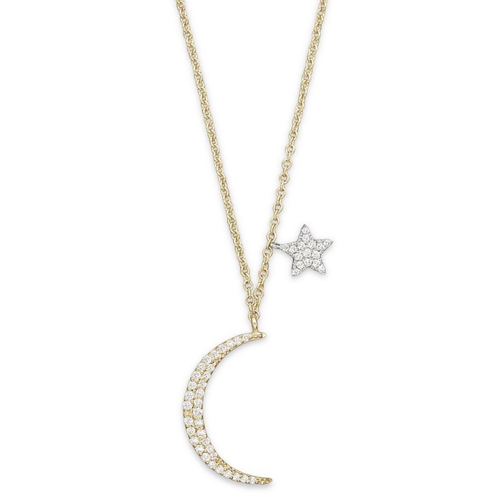 Meira T Diamond Moon Necklace